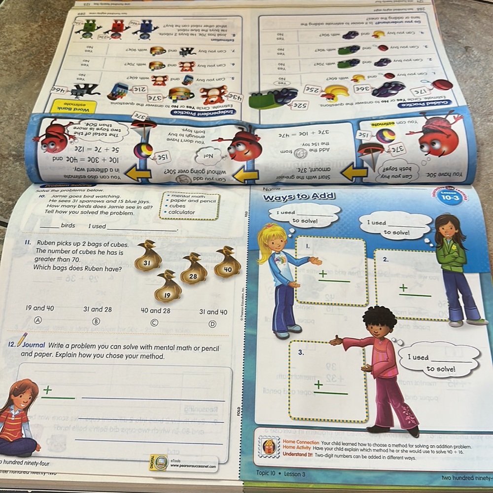 enVision Math, Grade 2 (Homework / Workbook) Large format to fold page 2nd Grade - Picture 5 of 5